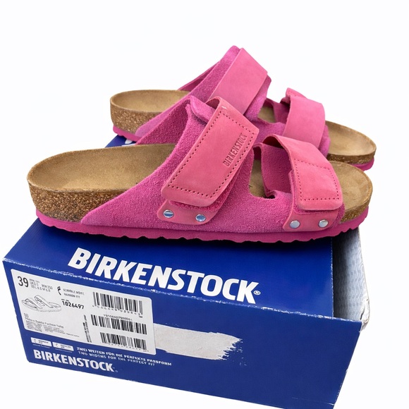 Birkenstock Uji Suede NEW IN BOX Pink Slide Sandal Womens 9 - Picture 3 of 5